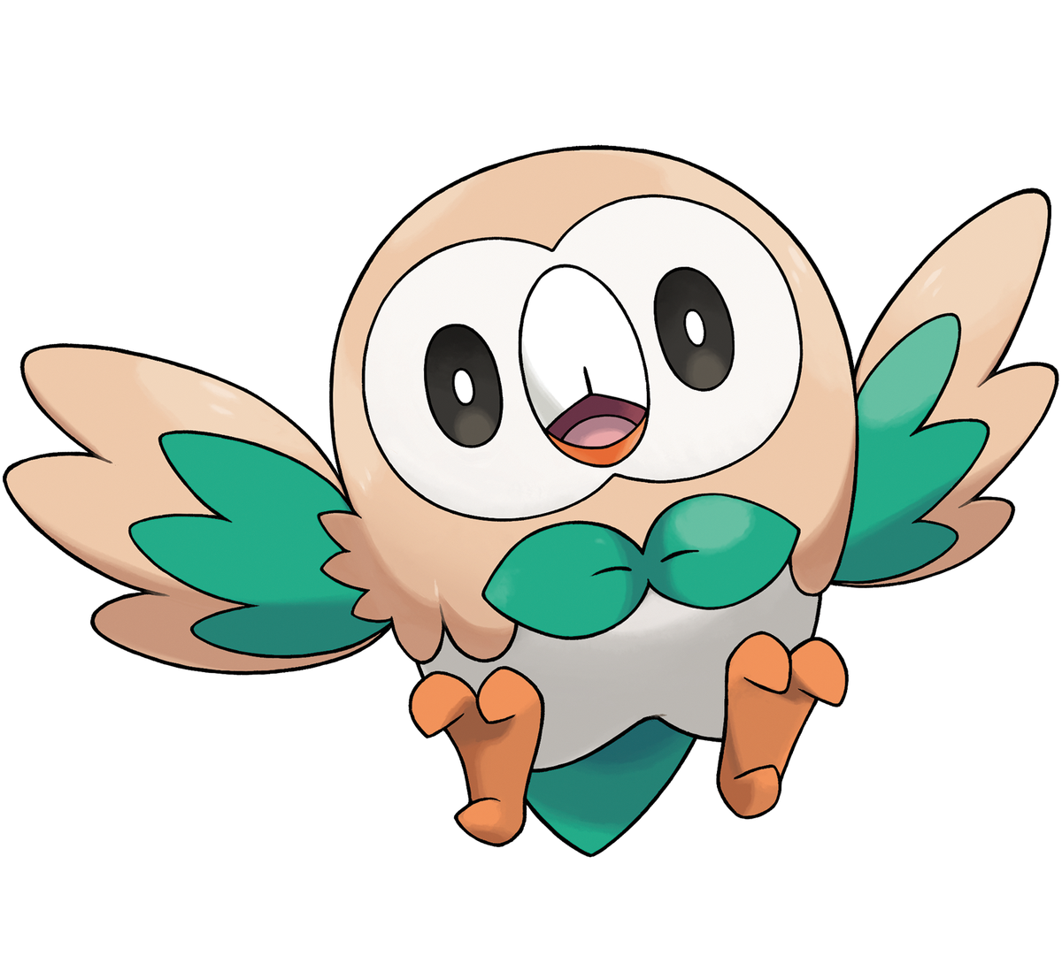 Rowlet official artwork - Grass/Flying
